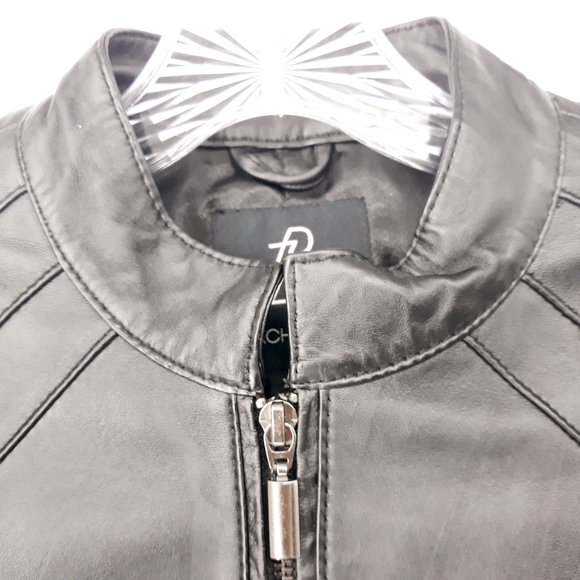 Rachel Zoe Moto Genuine Leather Jacket Size XXS - Picture 4 of 14